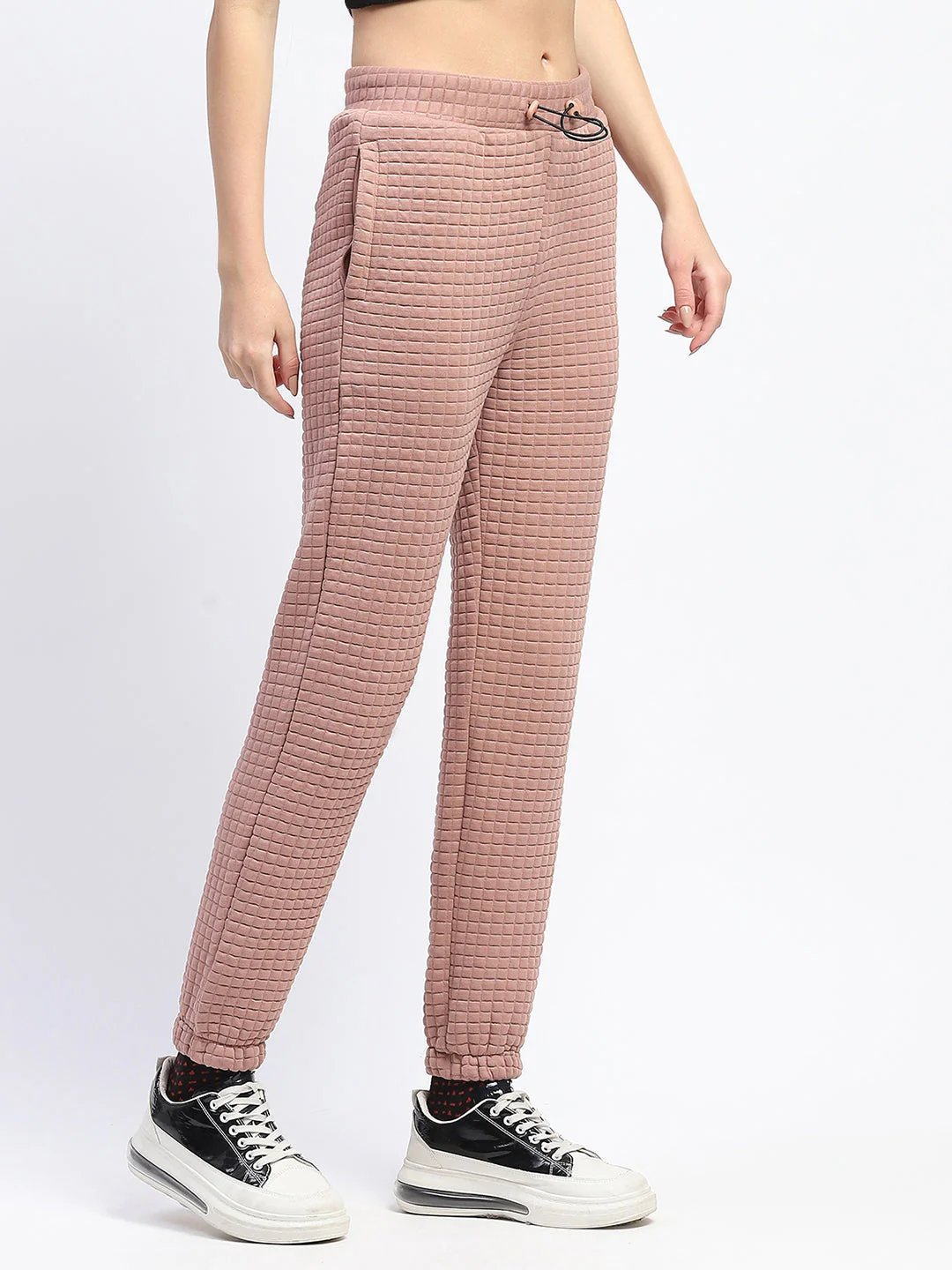 mSECRET Cotton Blend Jogger Style Blush Track Bottom - Image 3
