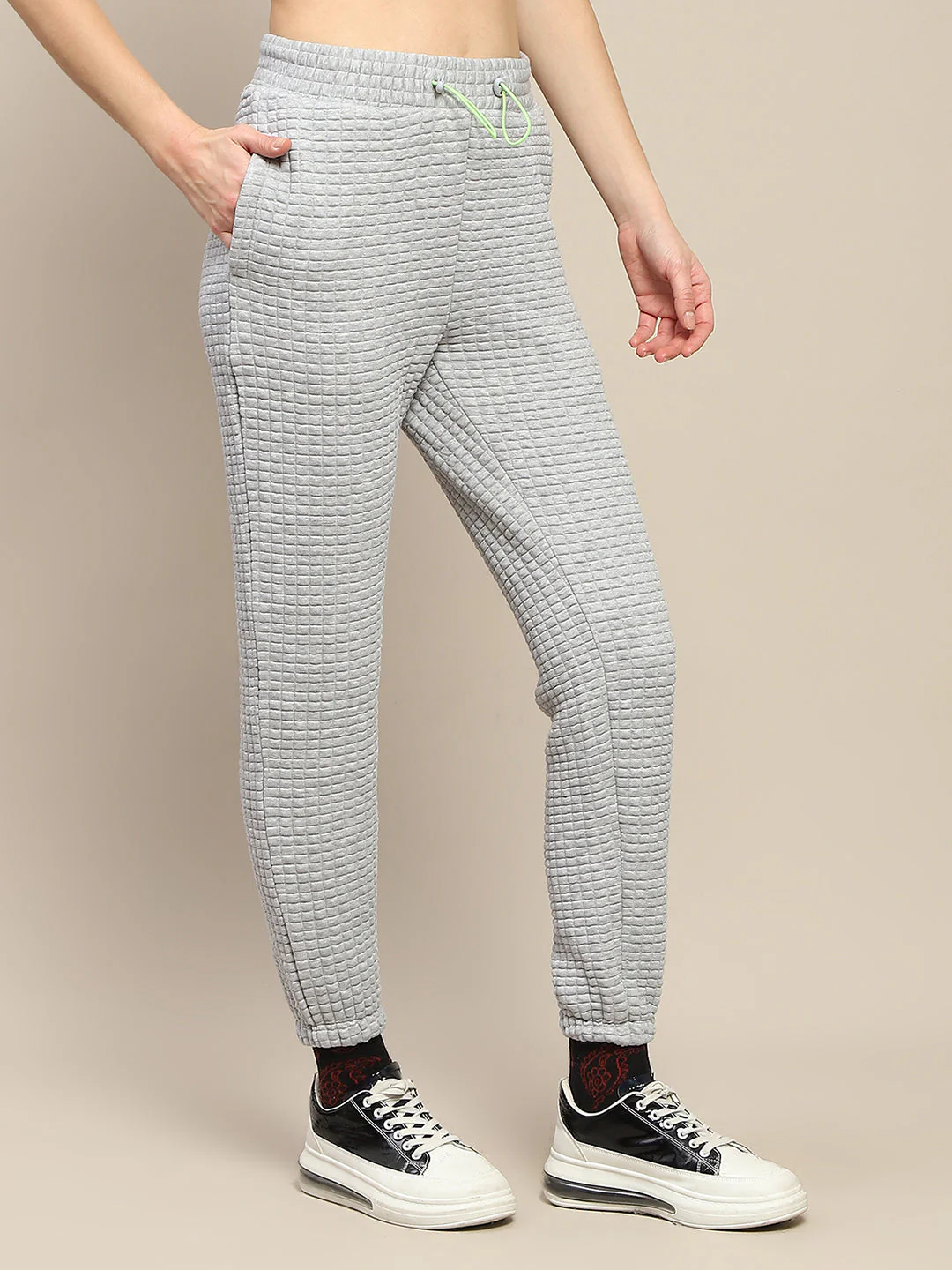 mSECRET Cotton Blend Jogger Style Grey Track Bottom - Image 3