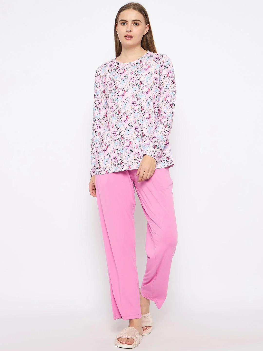 mSECRET Printed Top and Bottoms Lavender Night suit - Image 4