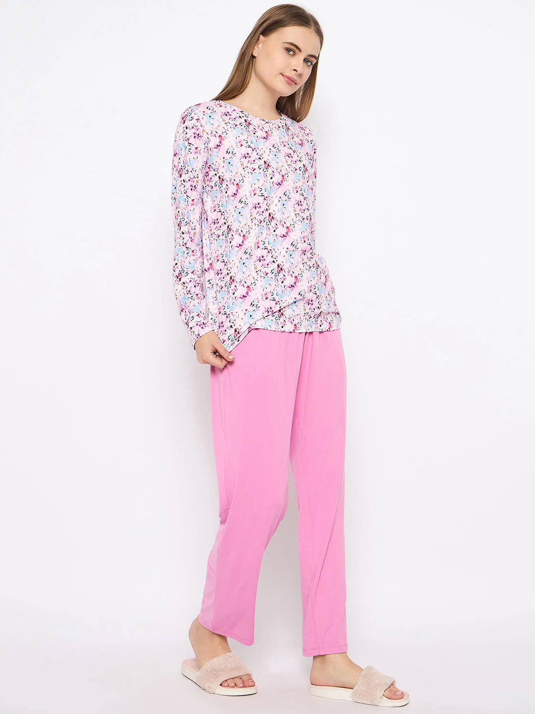 mSECRET Printed Top and Bottoms Lavender Night suit - Image 5