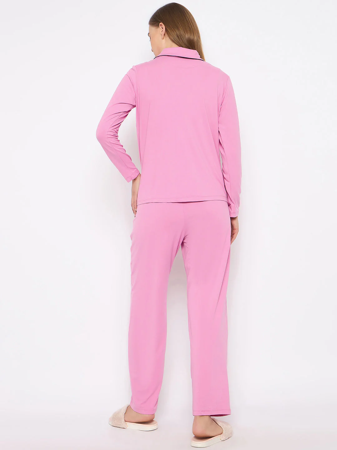 mSECRET Open Front Contrast Bonning Pink Night Suit - Image 6