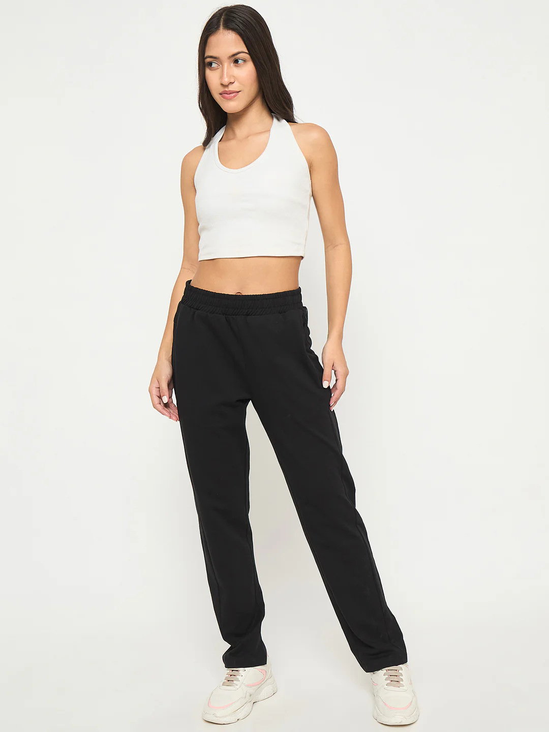 mSECRET Stitch Detailing Elasticated Waist Black Track Bottoms - Image 2
