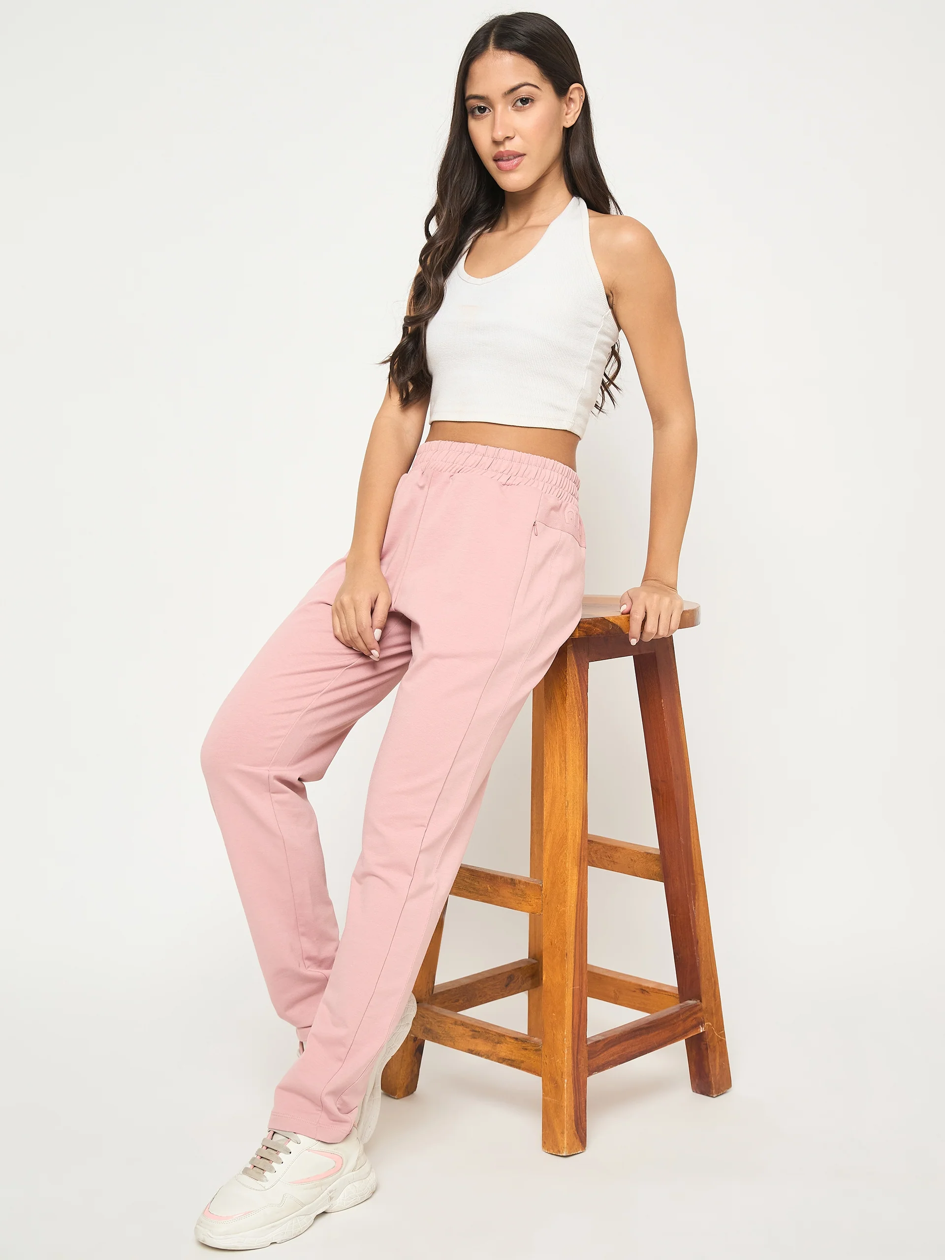mSECRET Stitch Detailing Elasticated Waist Peach Track Bottoms - Image 7