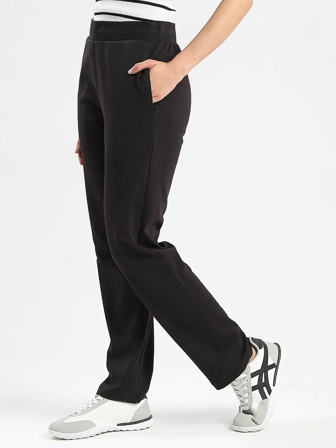 mSECRET Zip Pocket Black Cotton Blend Track Bottoms - Image 4