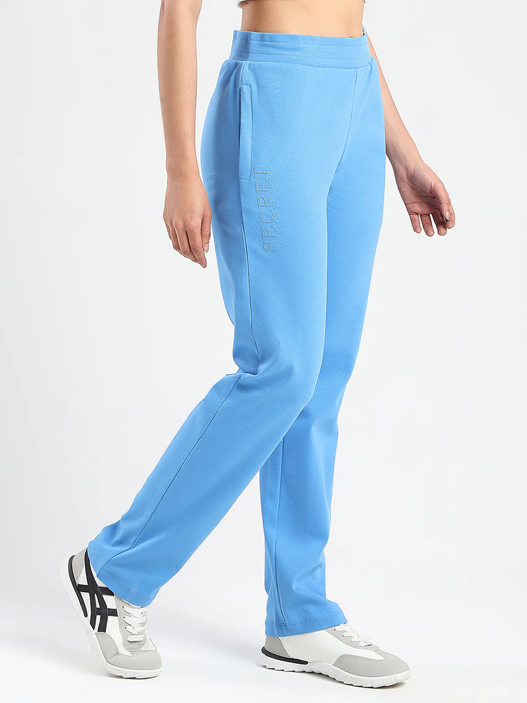 mSECRET Zip Pocket Blue Cotton Blend Track Bottoms - Image 3