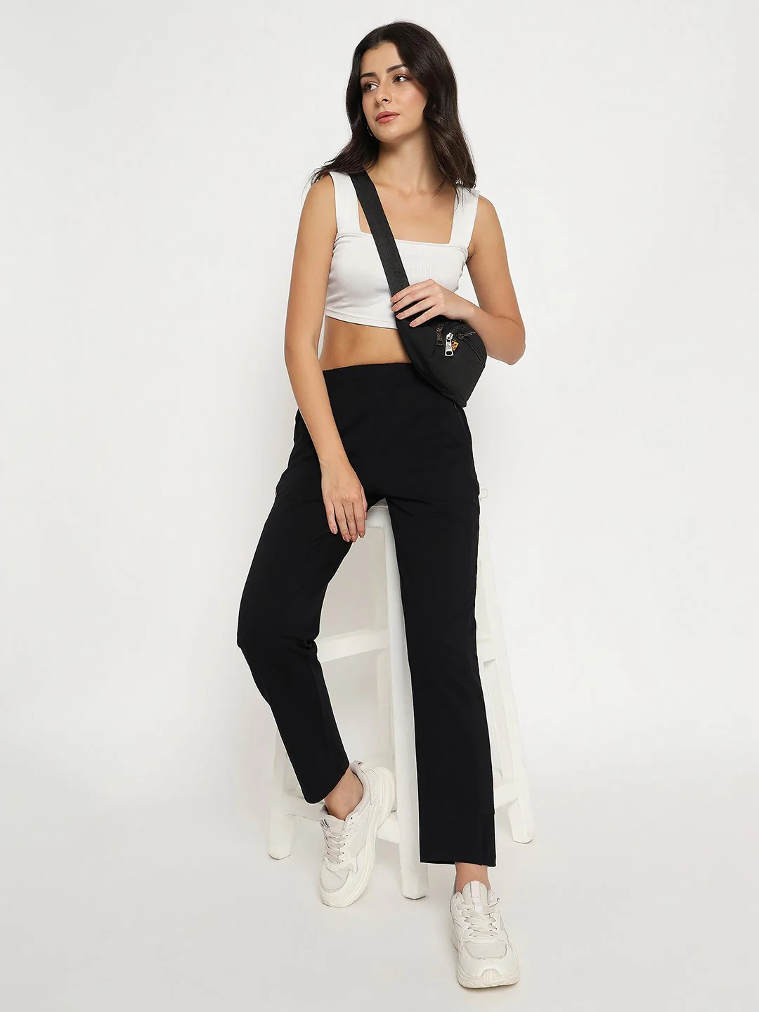mSECRET Typography Adorned Cotton Blend Black Track Bottoms - Image 2