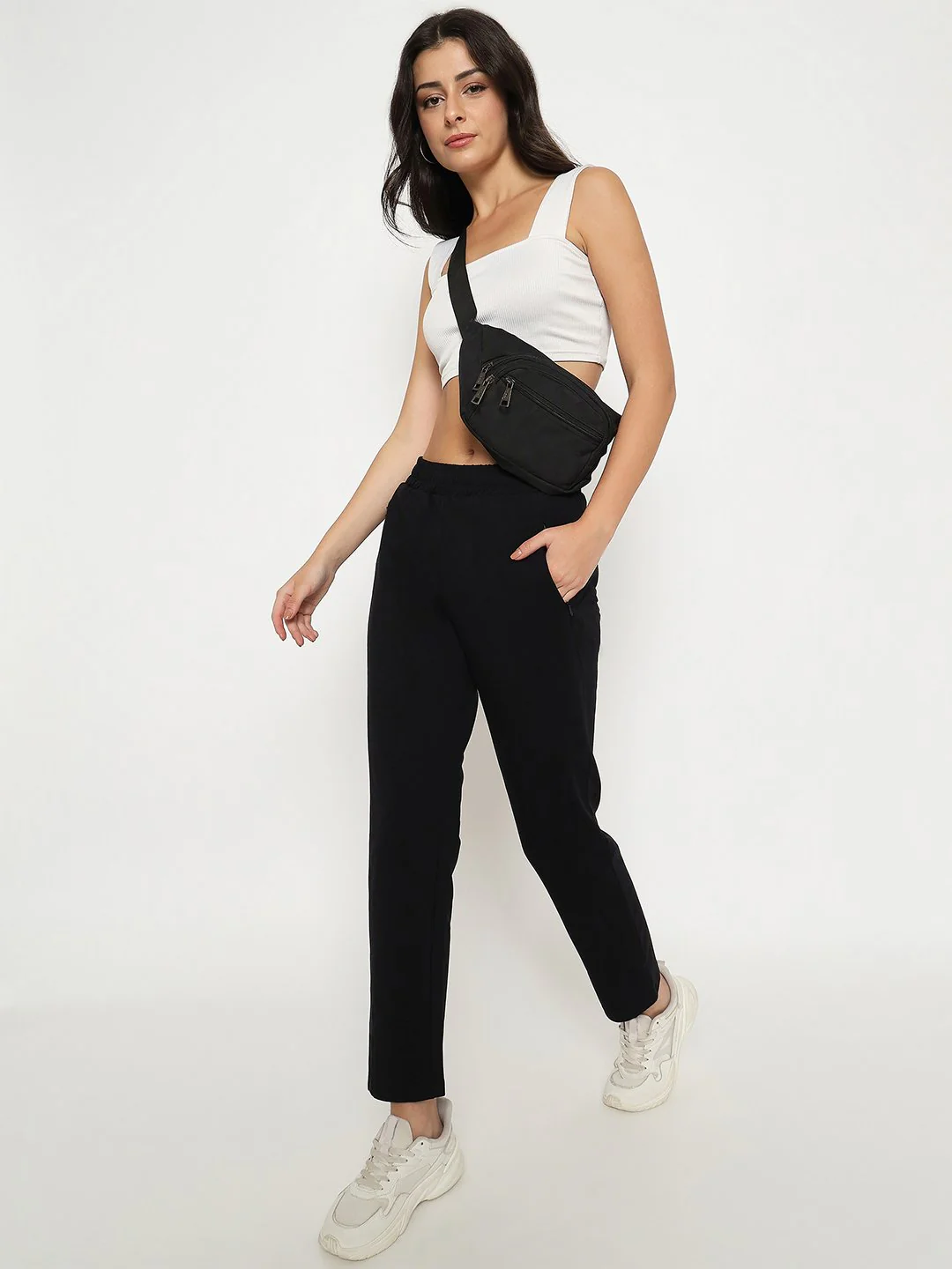 mSECRET Typography Adorned Cotton Blend Black Track Bottoms - Image 7