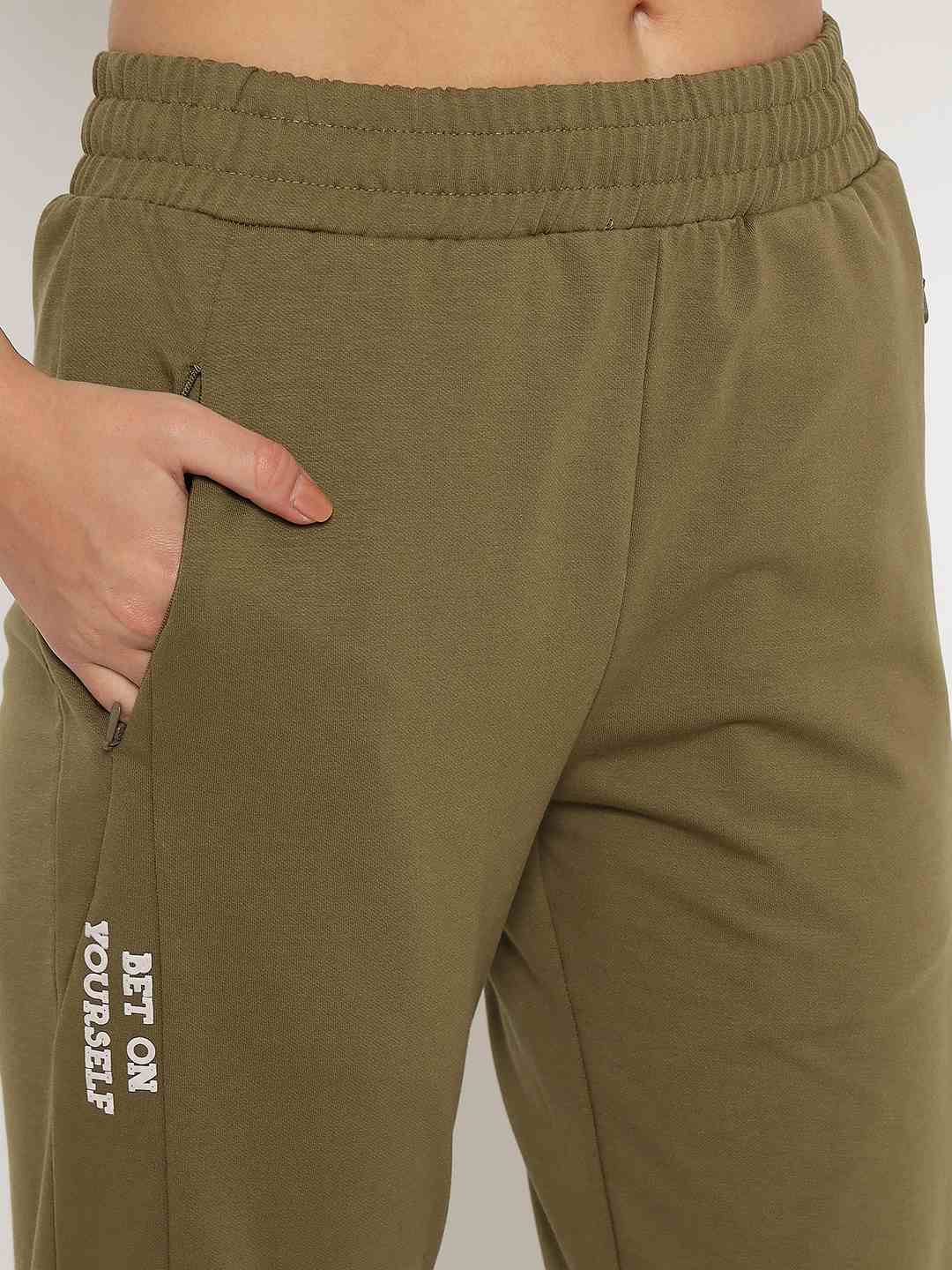 mSECRET Pleated Olive Green Straight Track Bottoms - Image 6
