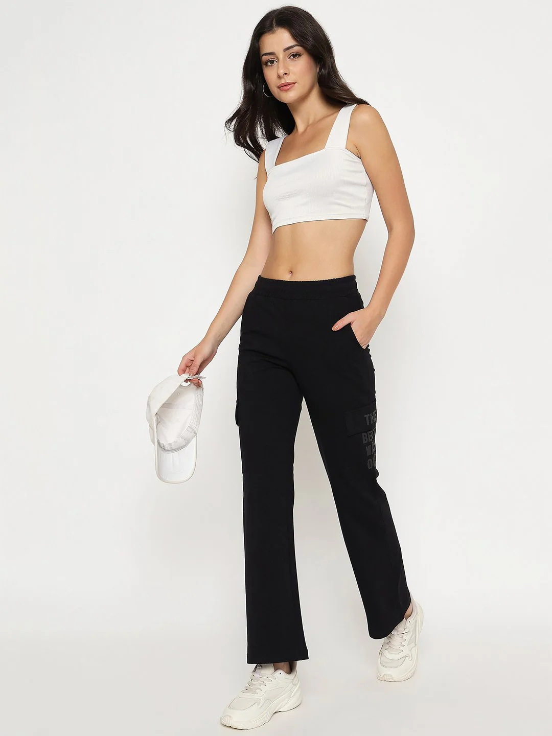 mSECRET Straight Black Cargo Track Bottoms - Image 2