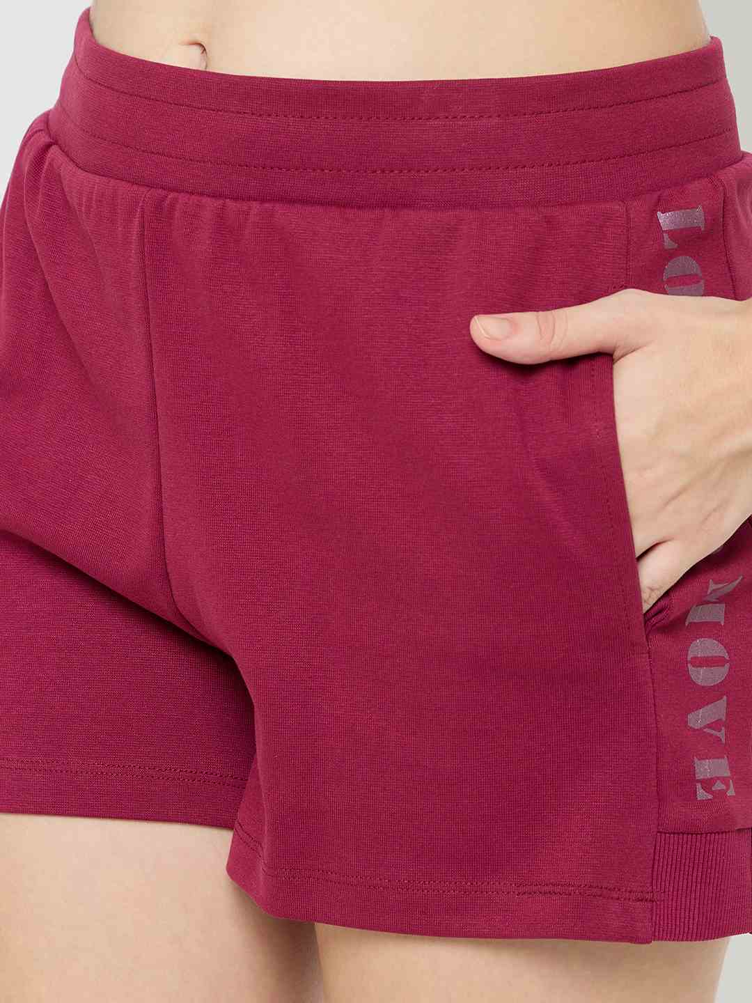 mSECRET Elasticated Hem Wine Red Cotton Blend Shorts - Image 6
