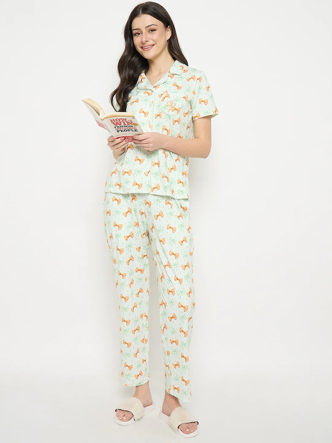 mSECRET Mint Printed Night Suit Set - Image 3