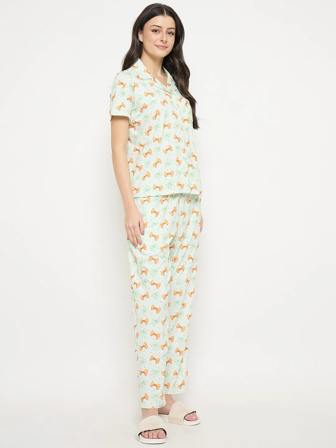 mSECRET Mint Printed Night Suit Set - Image 4