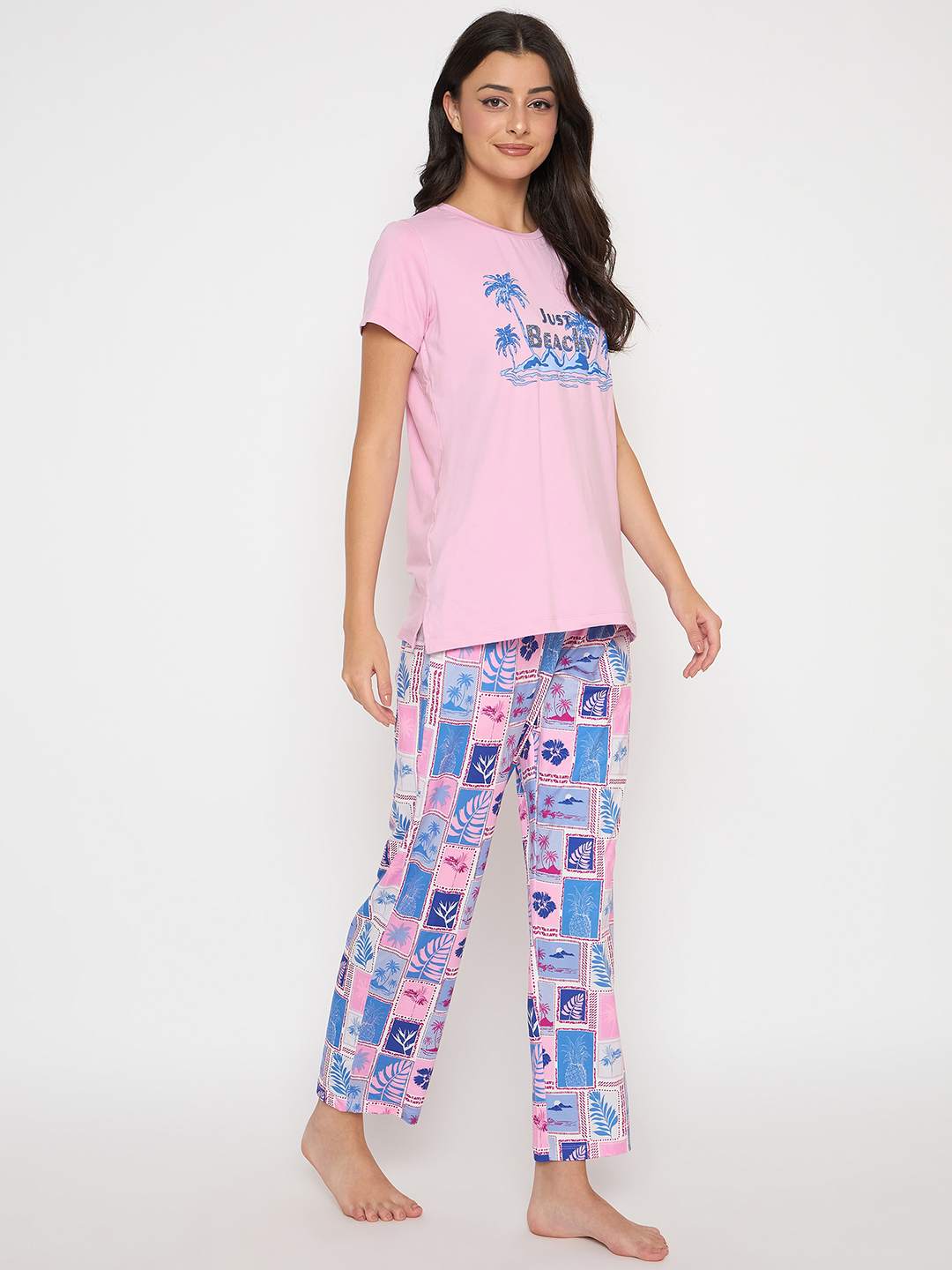 mSECRET Graphic Print Top and Bottom Pink Night Suit - Image 4