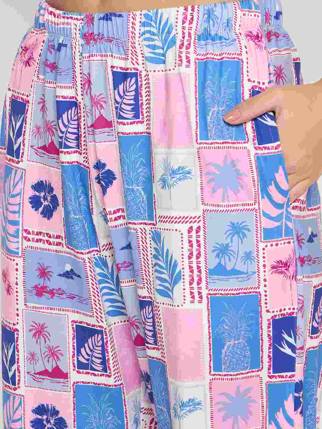 mSECRET Graphic Print Top and Bottom Pink Night Suit - Image 8