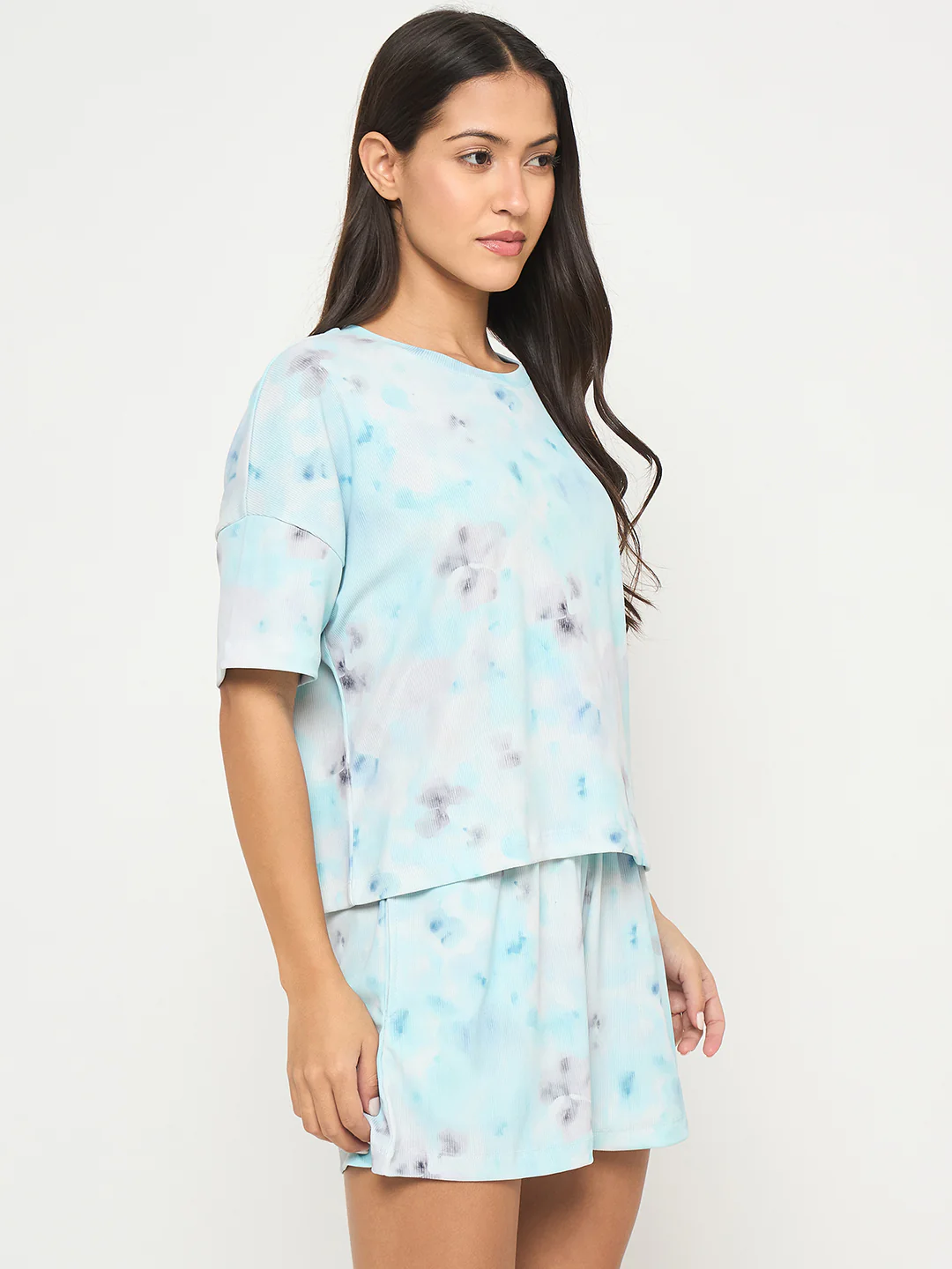 mSECRET Tie and Dye Top and Bottom Aqua Blue Nightsuit - Image 5