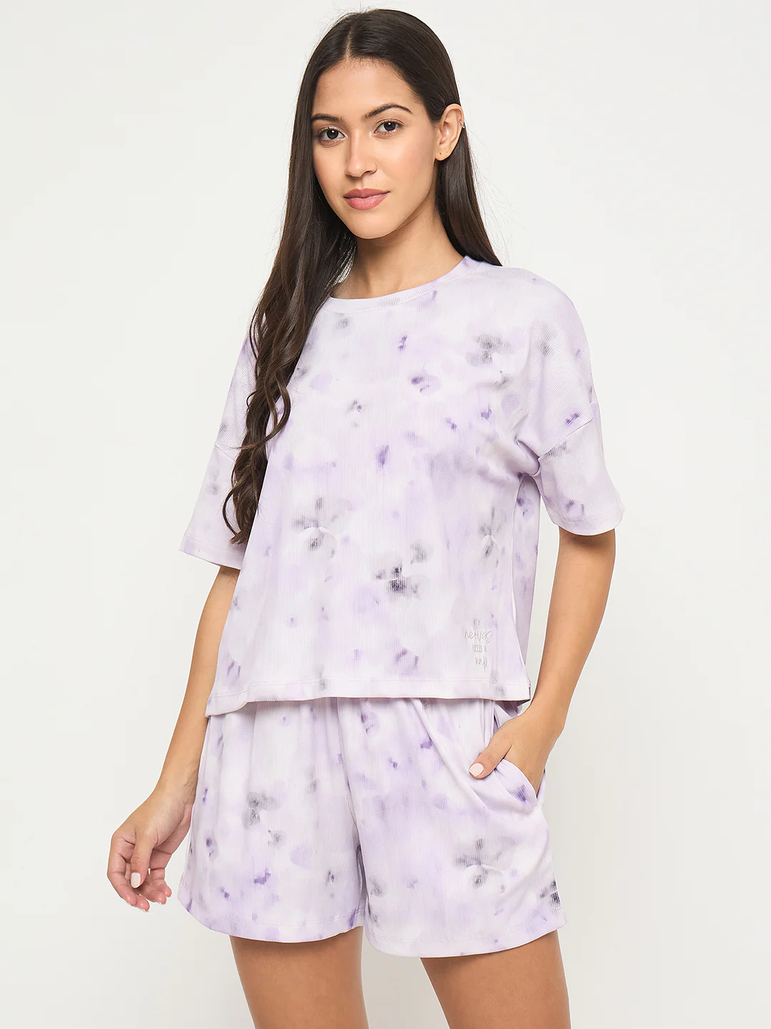 mSECRET Tie and Dye Top and Bottom Lavender Nightsuit - Image 3