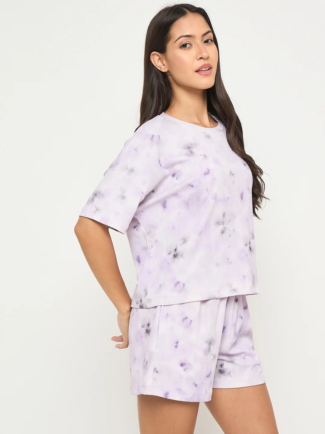 mSECRET Tie and Dye Top and Bottom Lavender Nightsuit - Image 4