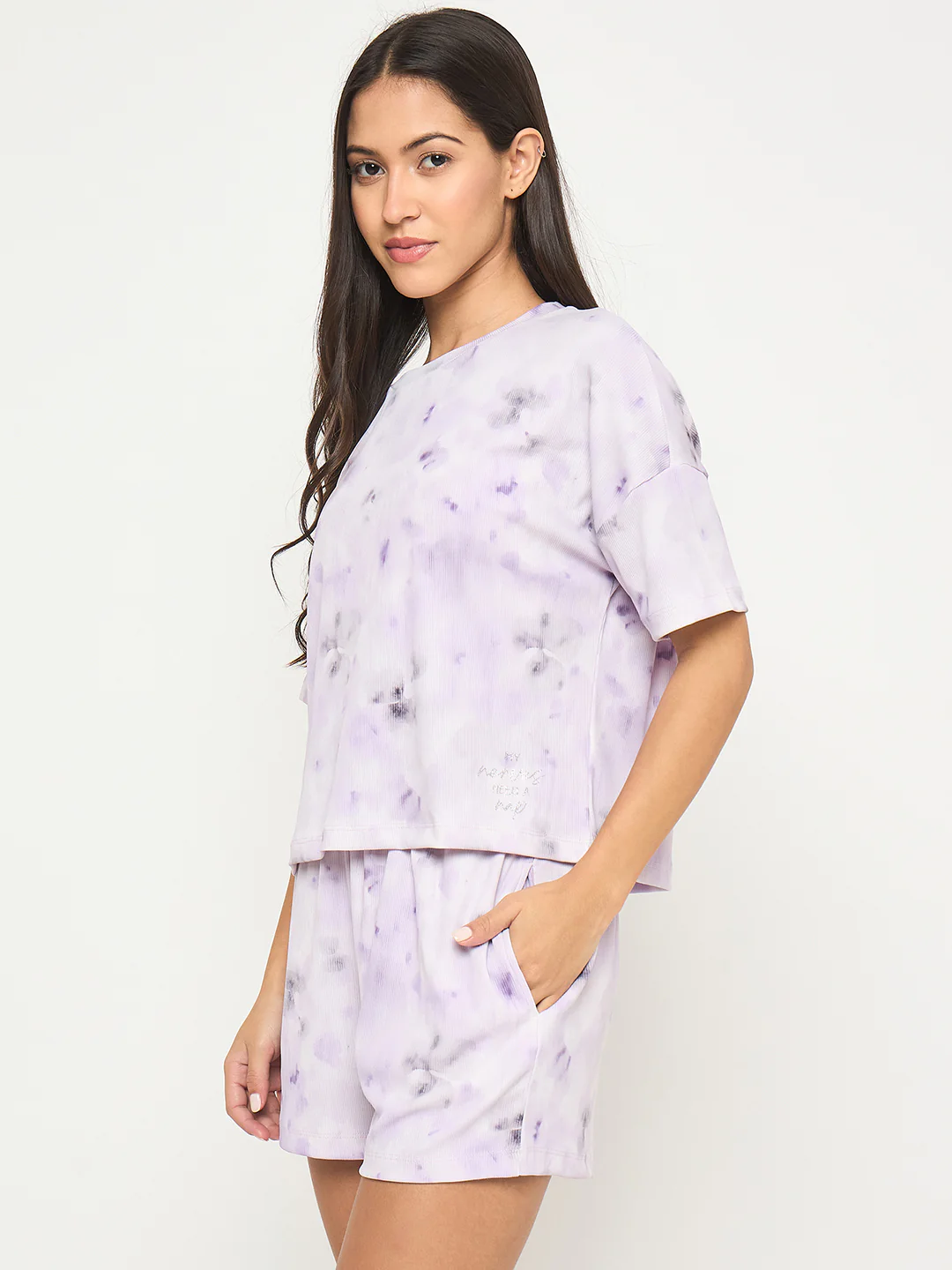 mSECRET Tie and Dye Top and Bottom Lavender Nightsuit - Image 5