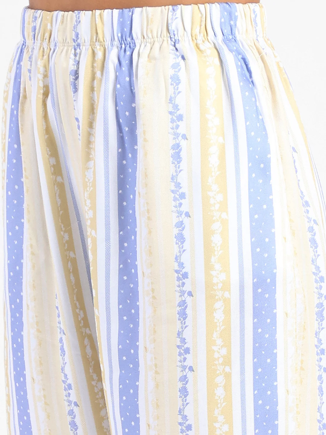 mSECRET Striped Collar Top and Bottoms Yellow Nightsuit - Image 7