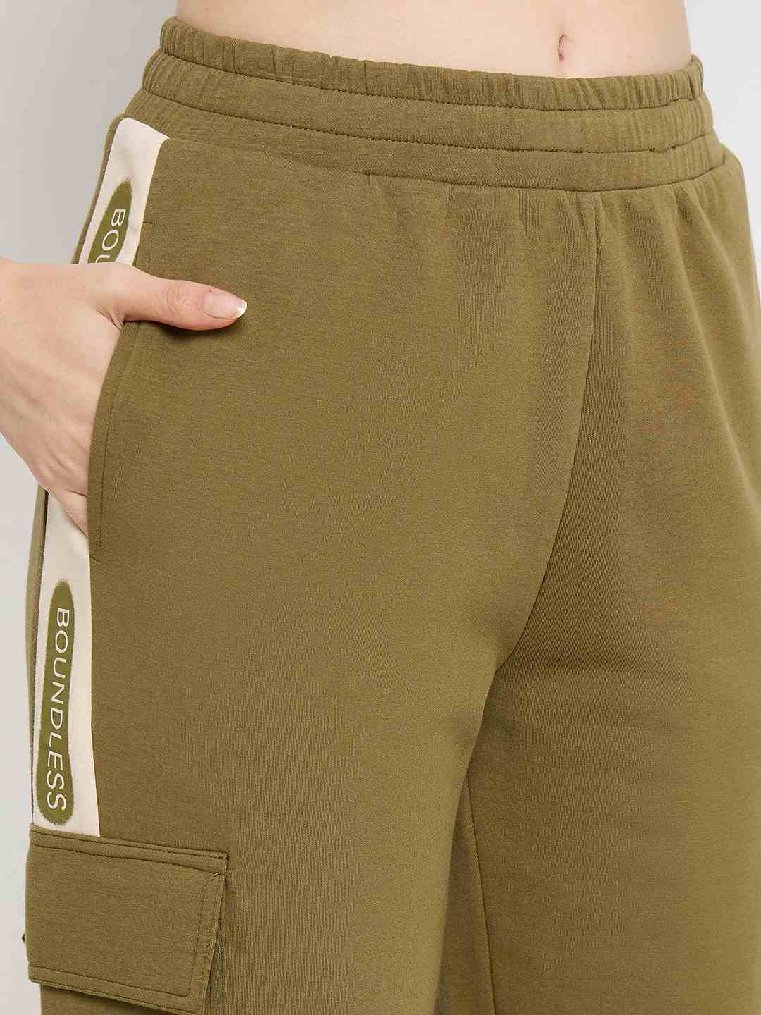 mSECRET Graphic Print Olive Green Tapered Track Bottoms - Image 7
