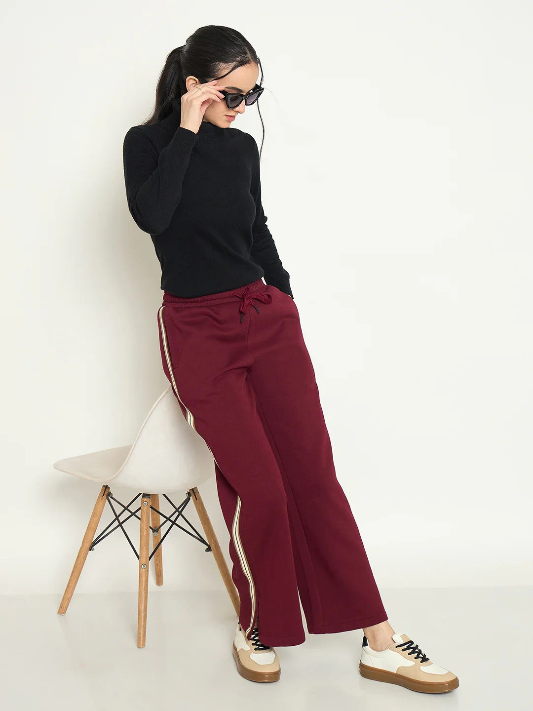 mSECRET Maroon Track Bottoms - Image 2
