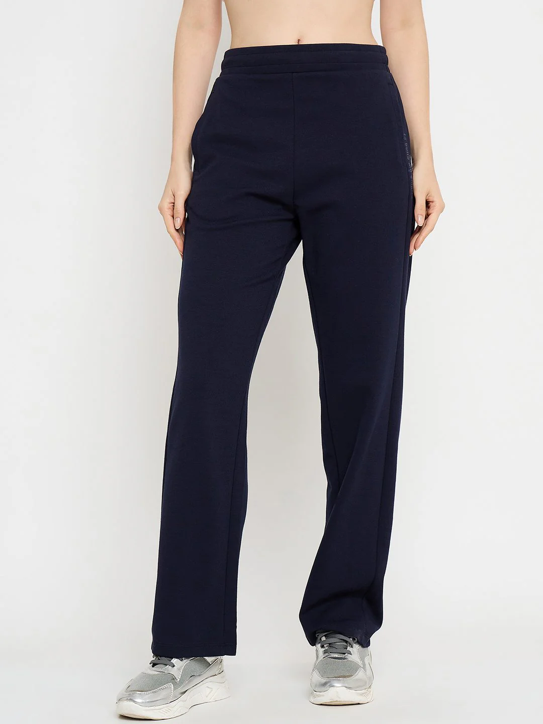 mSECRET Cotton Blend Navy Blue Straight Track Bottoms