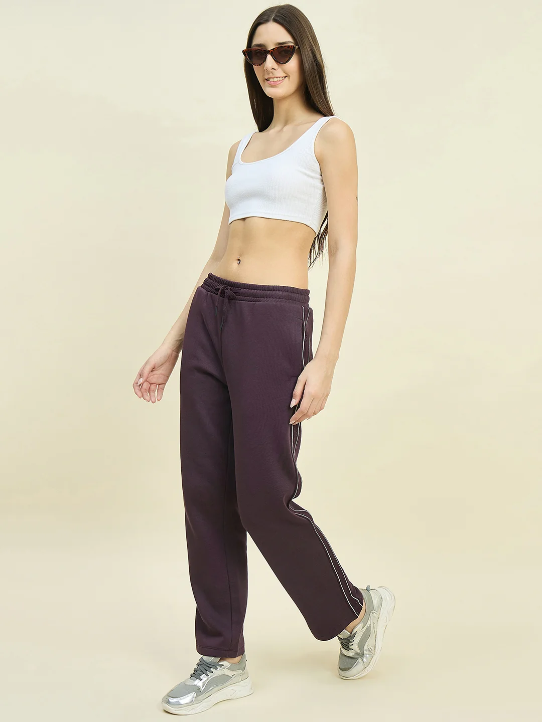 mSECRET Purple Cotton Blend Track Bottoms - Image 2
