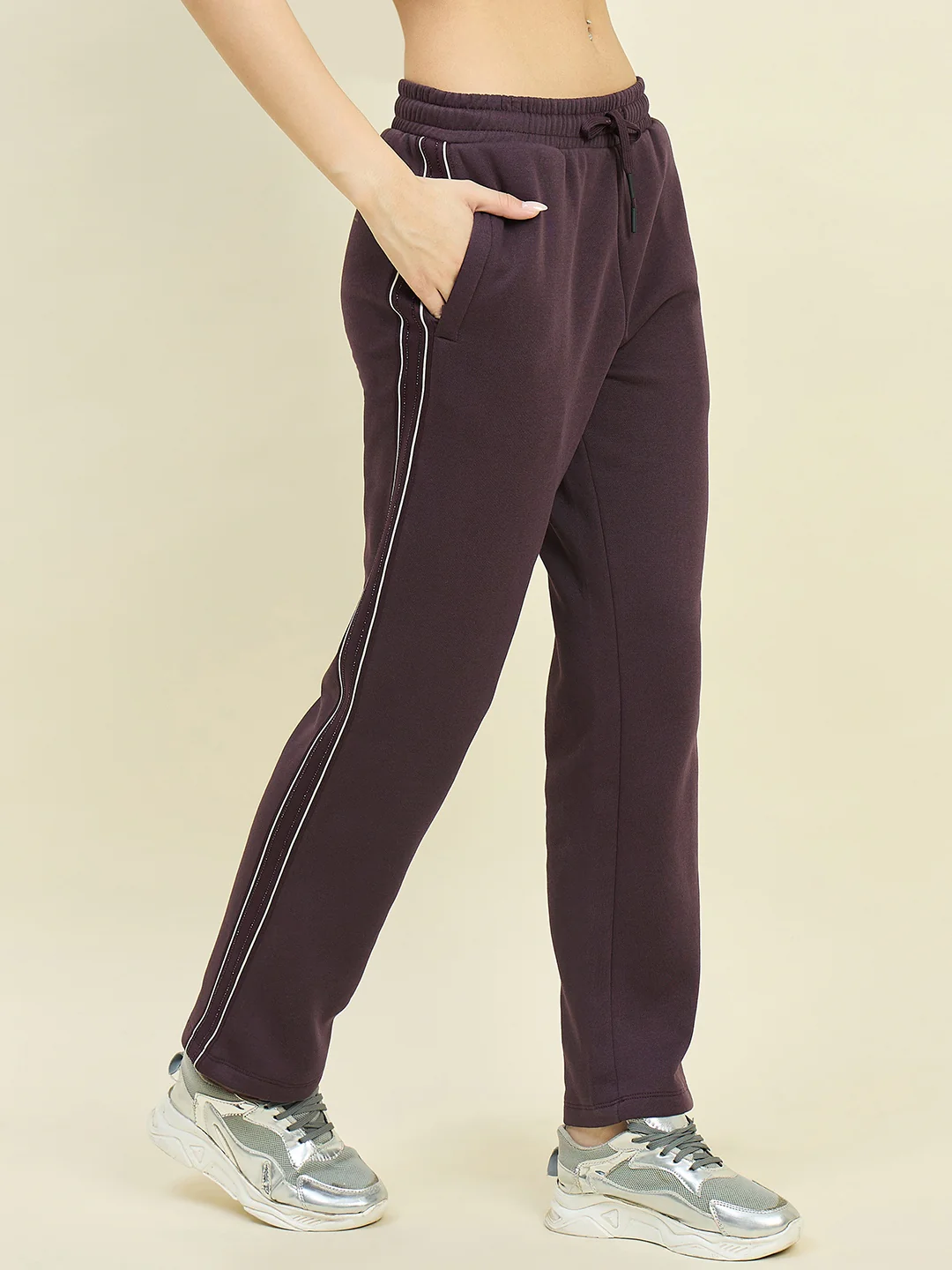 mSECRET Purple Cotton Blend Track Bottoms - Image 4