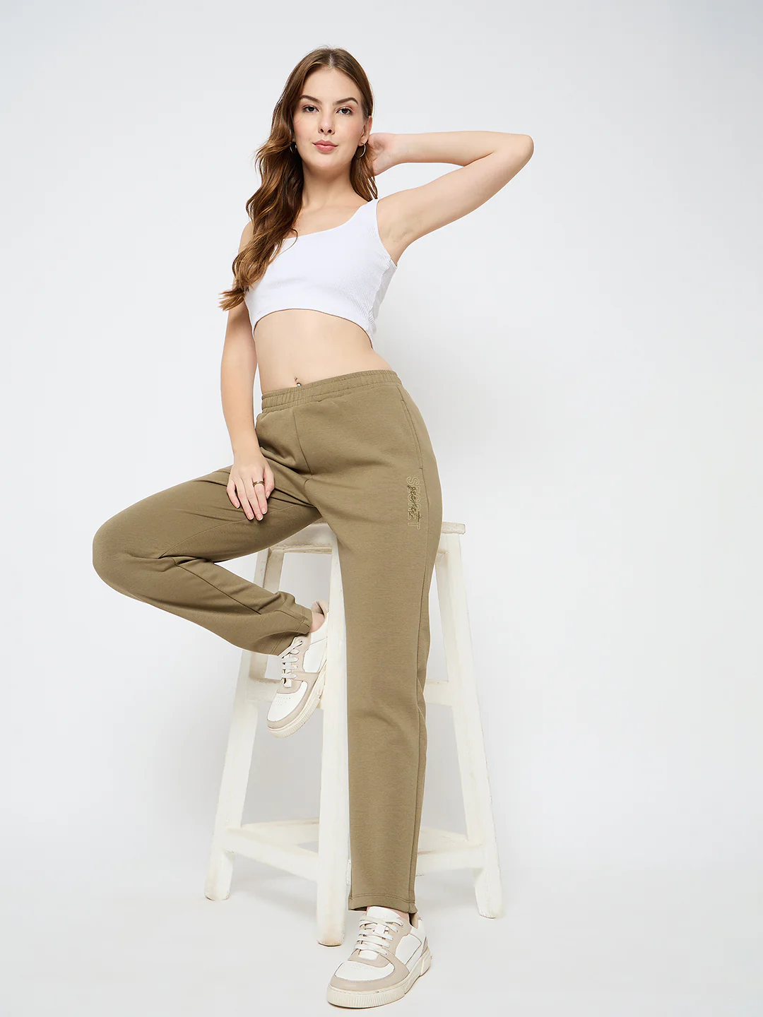 mSECRET Straight Fit Olive Green Rayon Blend Track Bottoms - Image 7