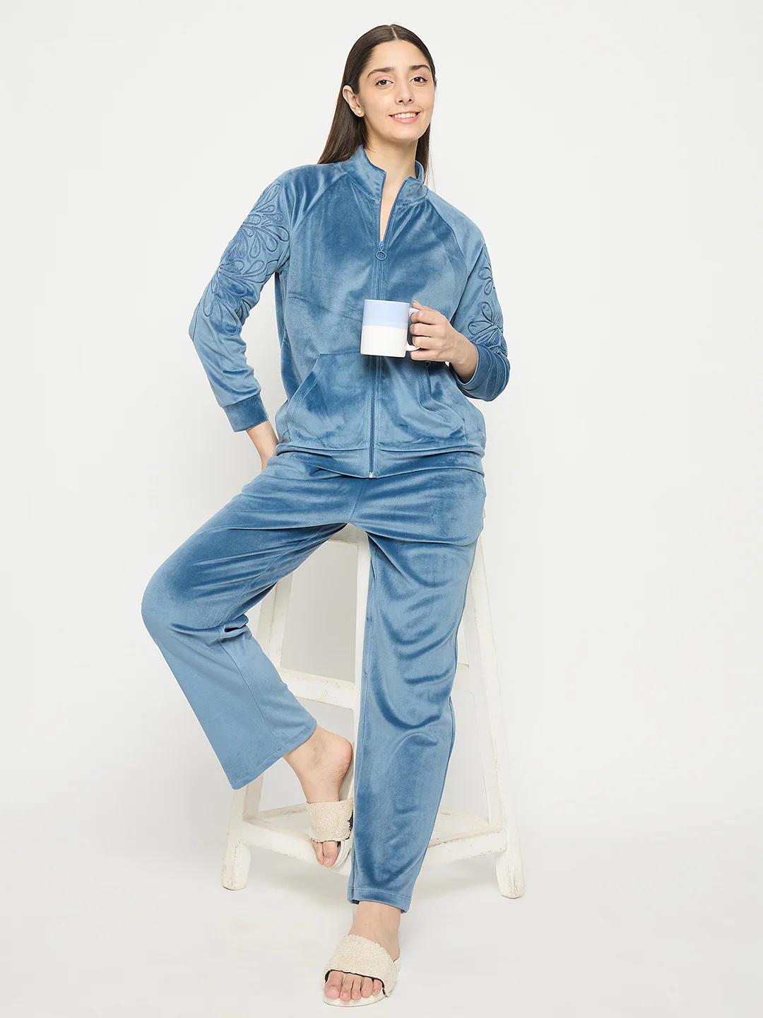 mSECRET Blue Solid Track Bottoms - Image 3