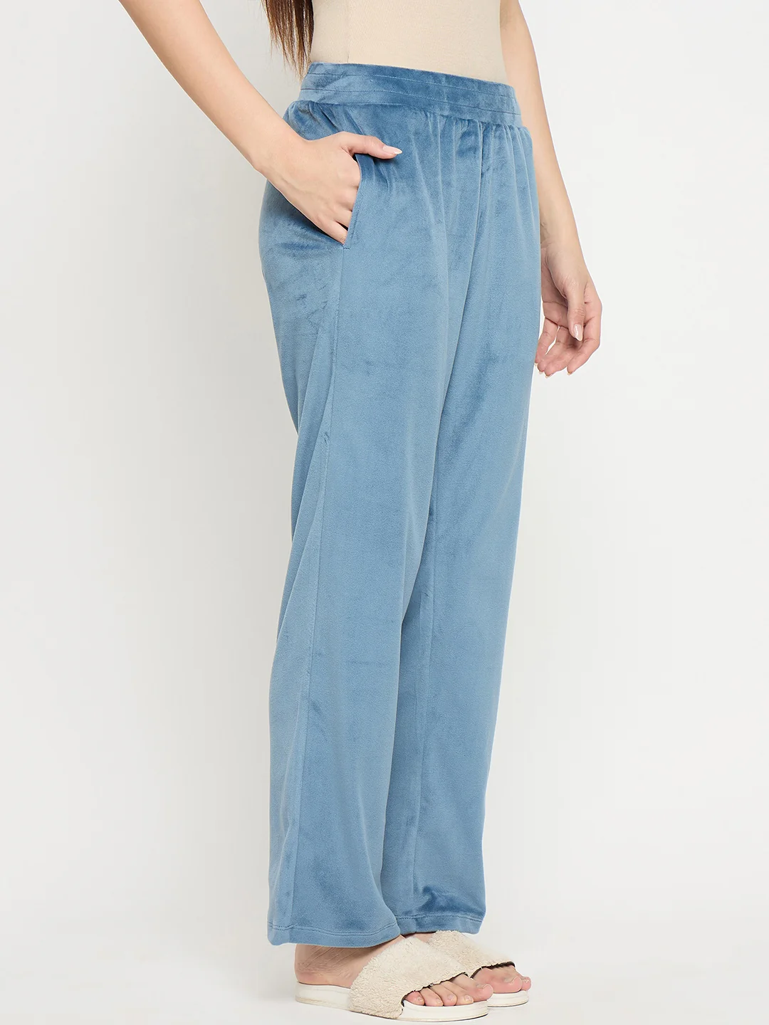 mSECRET Blue Solid Track Bottoms - Image 4
