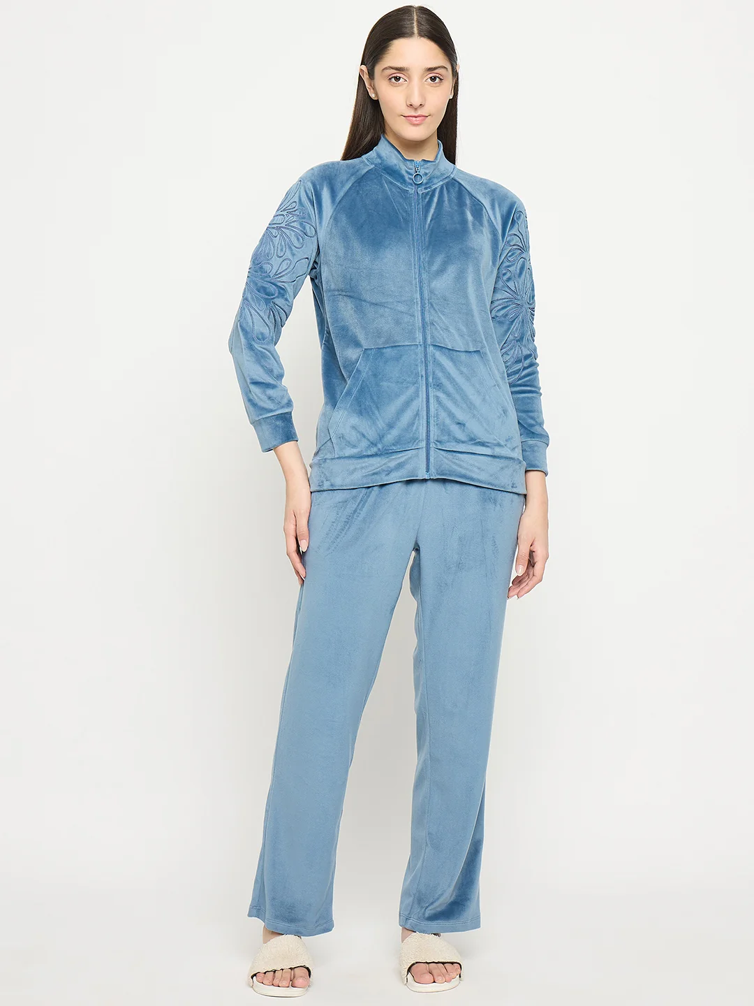 mSECRET Blue Solid Athleisure Sweatshirt - Image 2