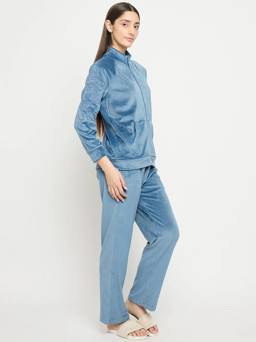 mSECRET Blue Solid Athleisure Sweatshirt - Image 5