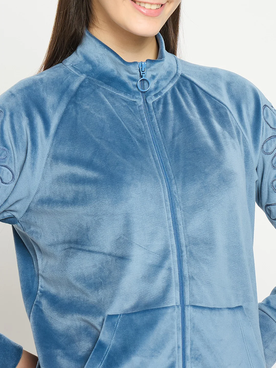 mSECRET Blue Solid Athleisure Sweatshirt - Image 8