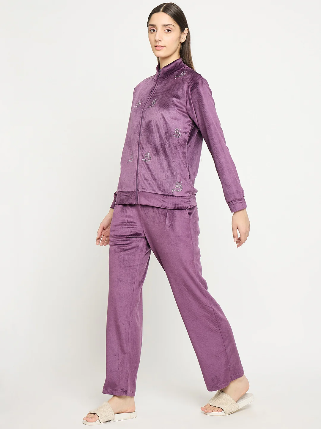 mSECRET Purple Solid Sweatshirt - Image 4