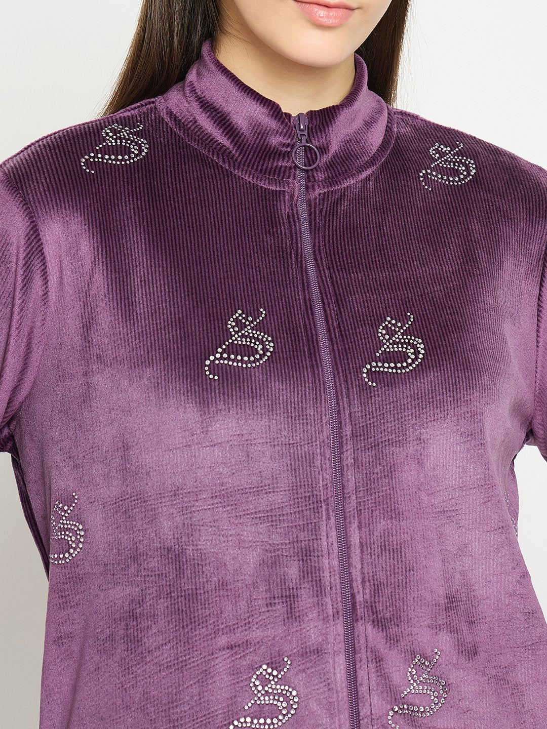 mSECRET Purple Solid Sweatshirt - Image 6