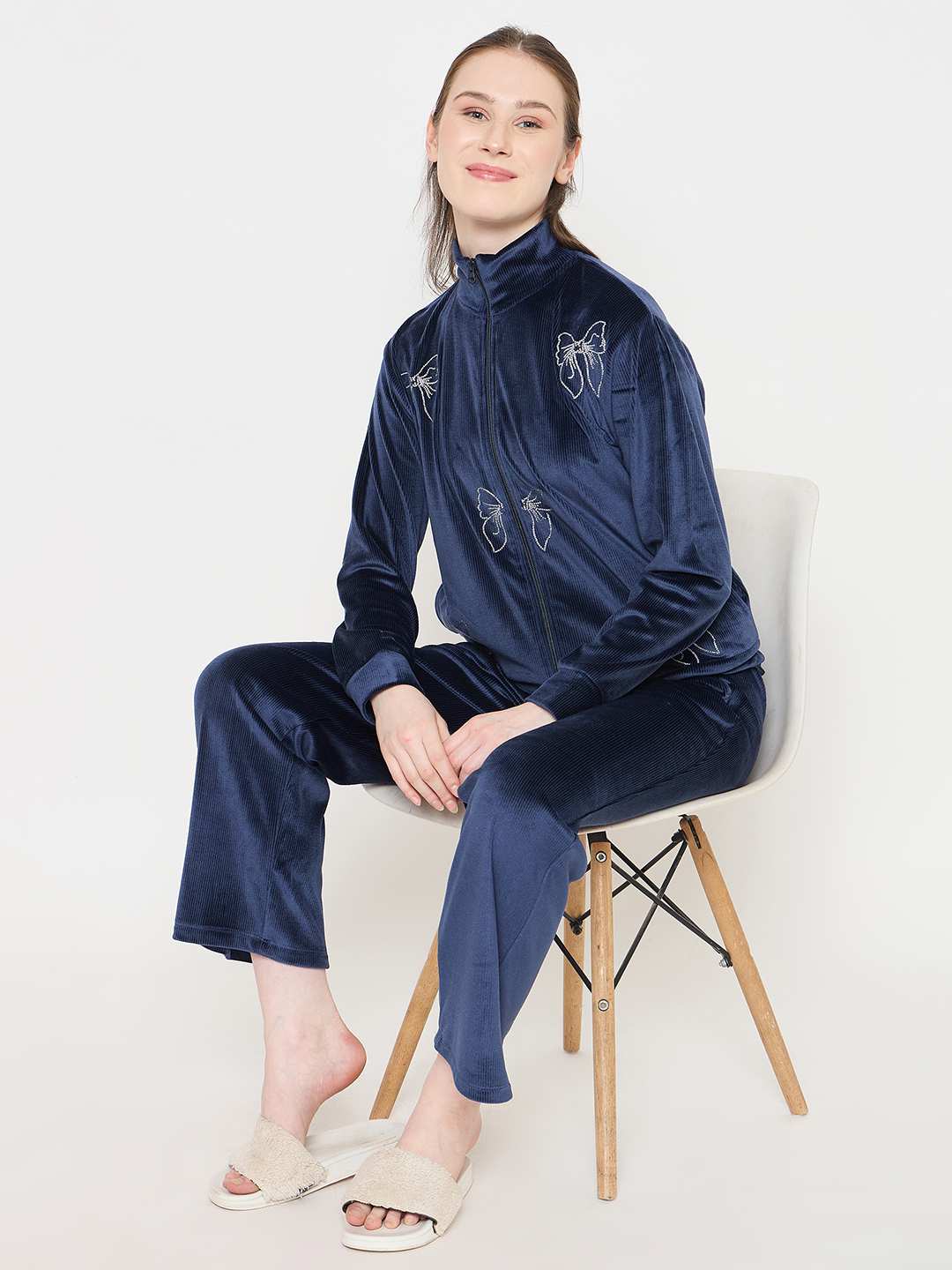 mSECRET Solid Blue Track Bottoms - Image 3