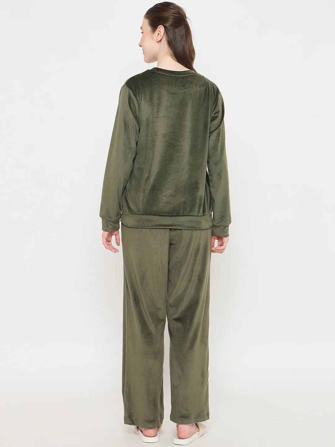 mSECRET Round Neck Embellished Green Sweatshirt - Image 6