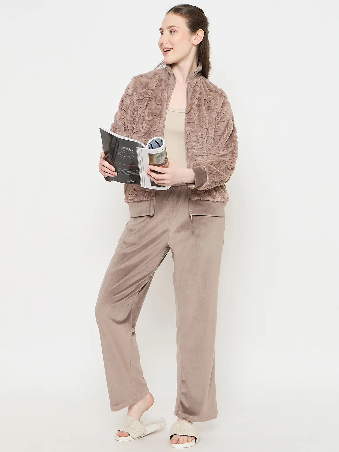 mSECRET Brown Solid Track Bottoms - Image 2