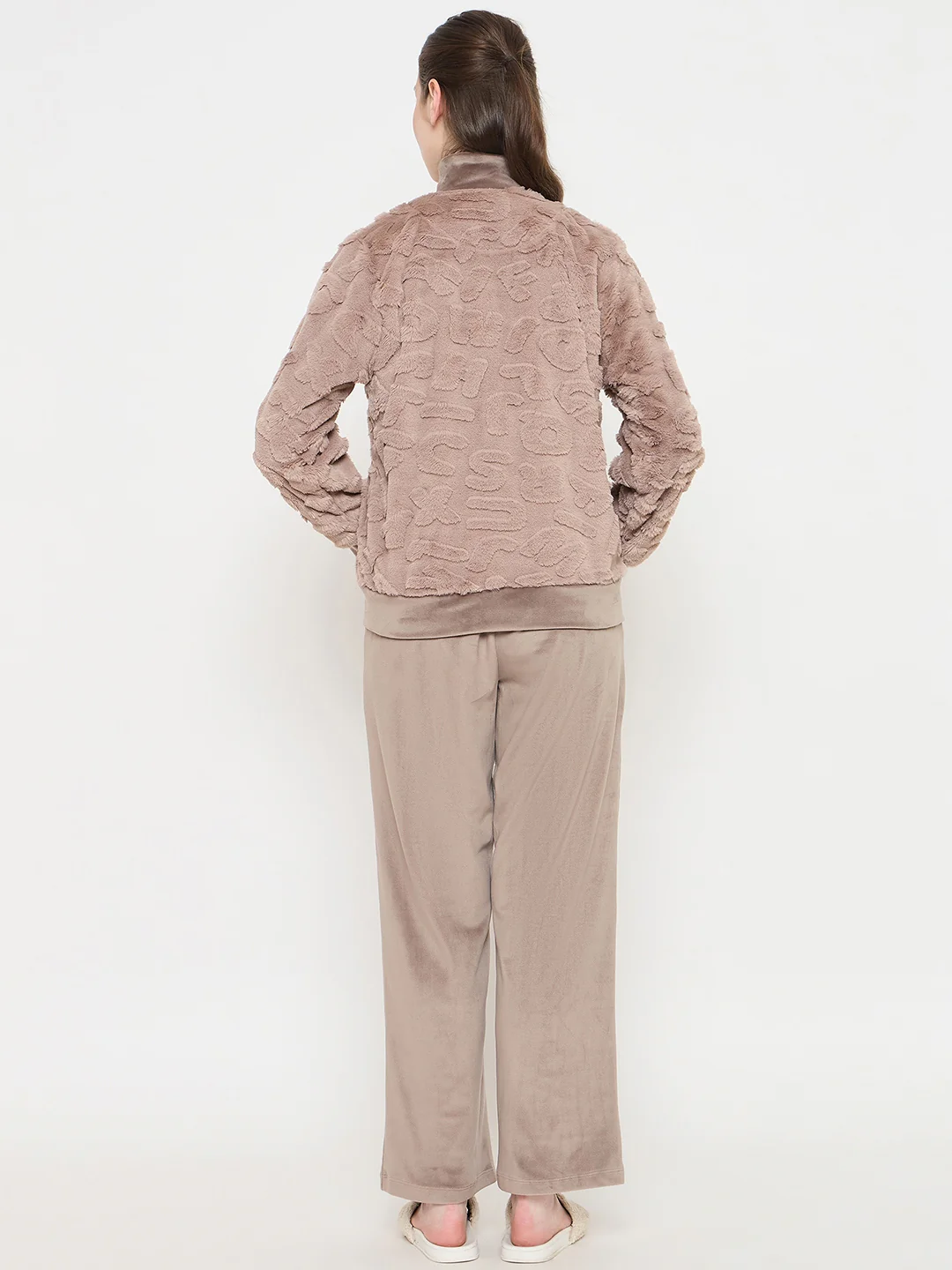 mSECRET Stand Collar Solid Brown Sweatshirt - Image 6