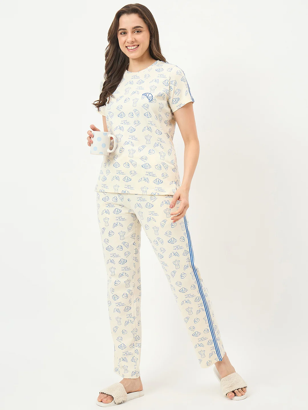 mSECRET Off-White Cotton Night Suit - Image 3