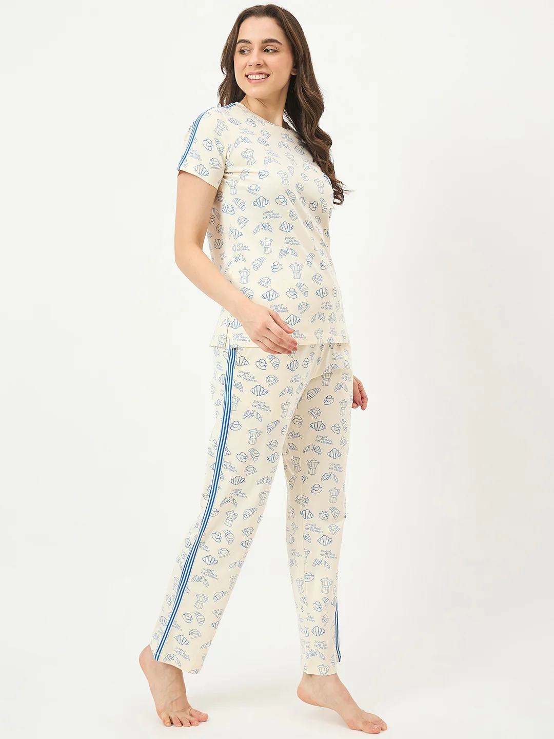 mSECRET Off-White Cotton Night Suit - Image 4