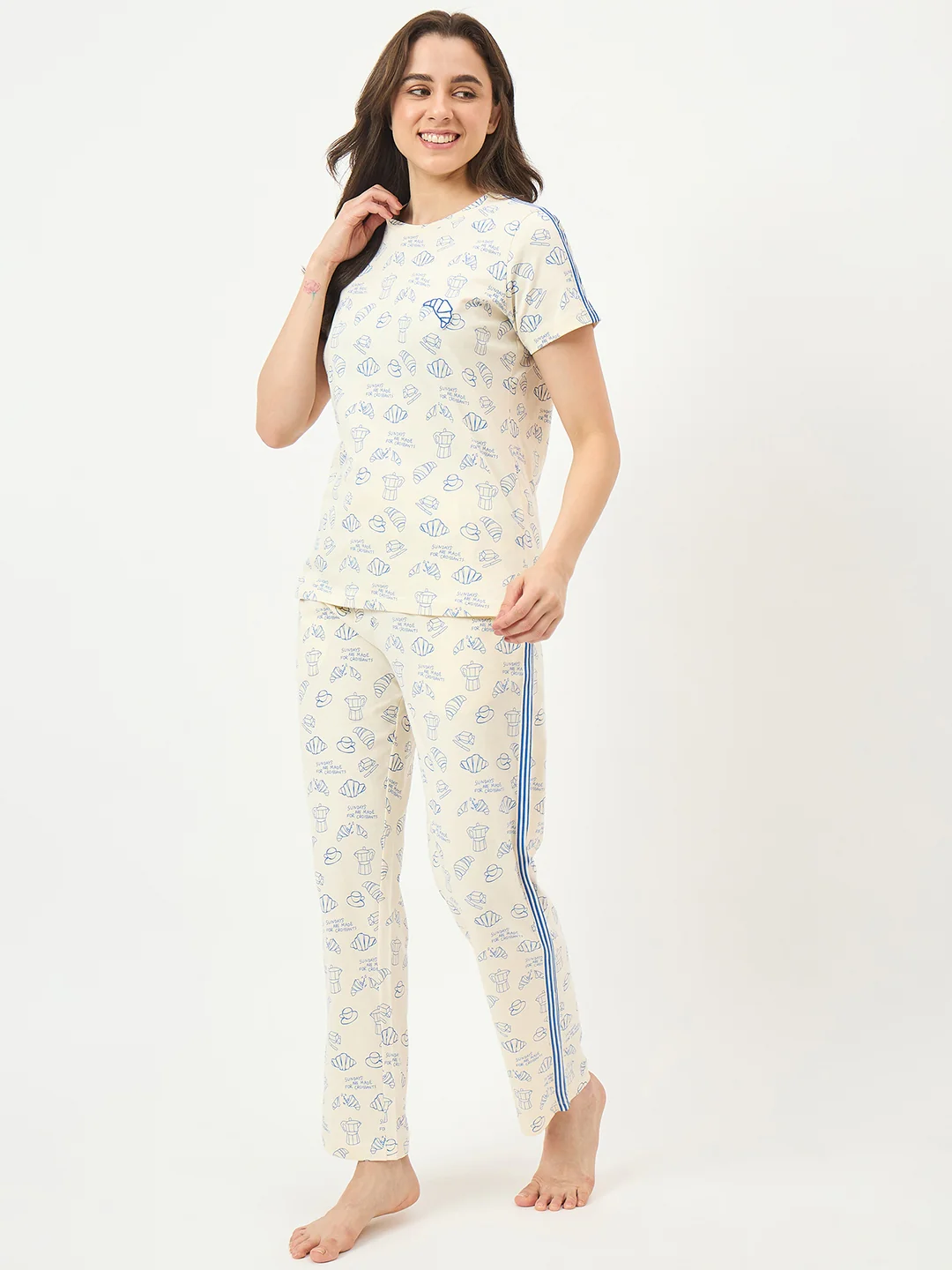 mSECRET Off-White Cotton Night Suit - Image 5