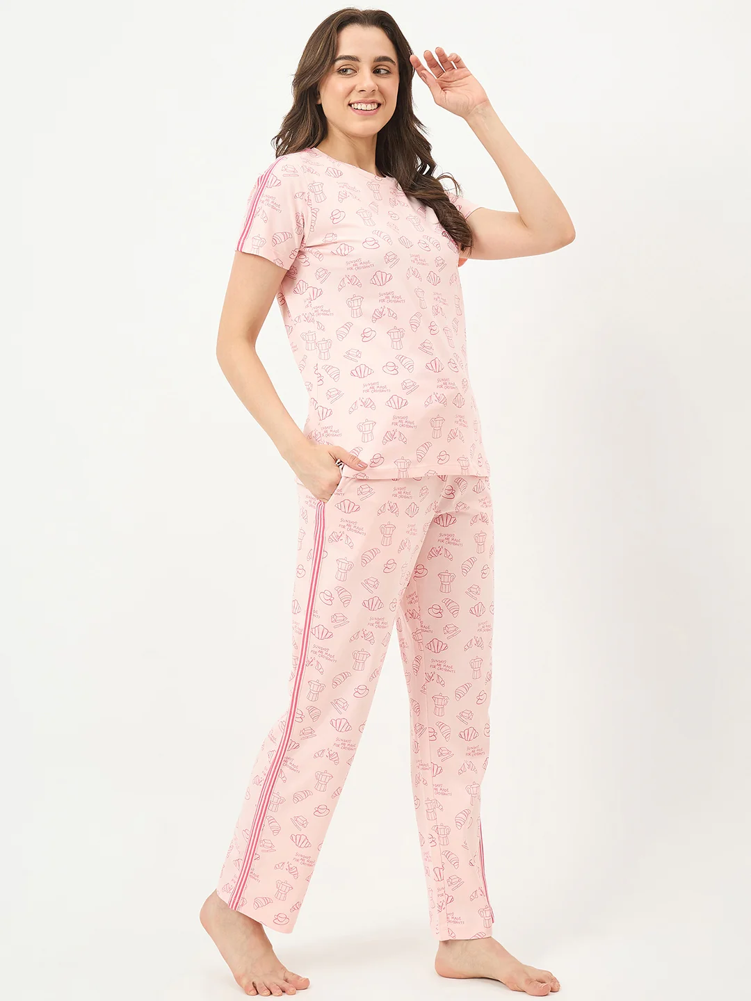 mSECRET Peach Cotton Night Suit - Image 4